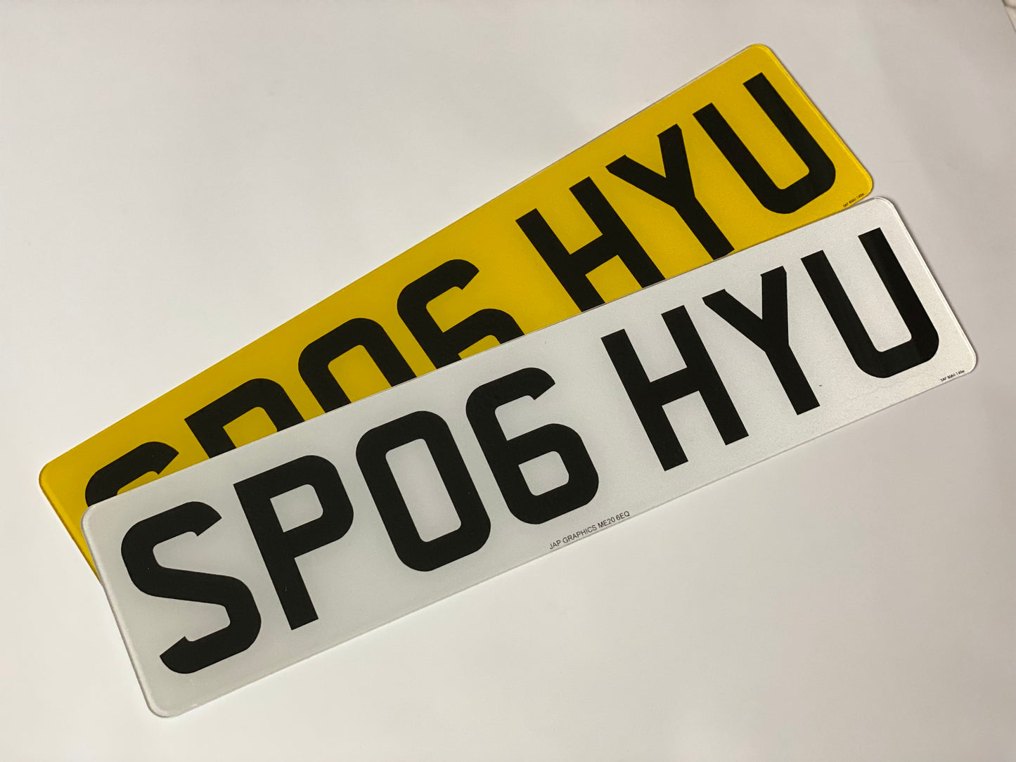 Standard short 7 digit plates