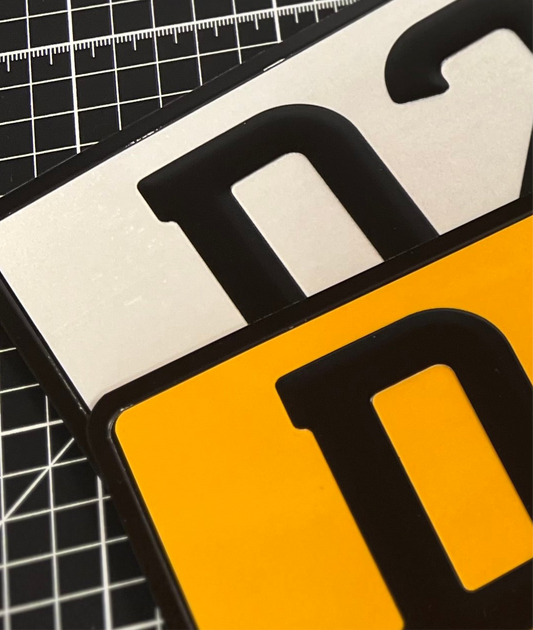 Pressed metal standard plates with square rear